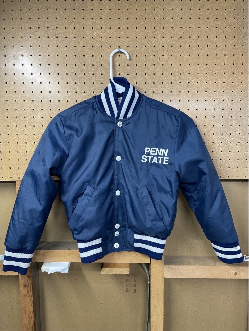 Penn State Nittnay Lions NCAA Holloway Satin Bomber Jacket Vintage Youth Small
